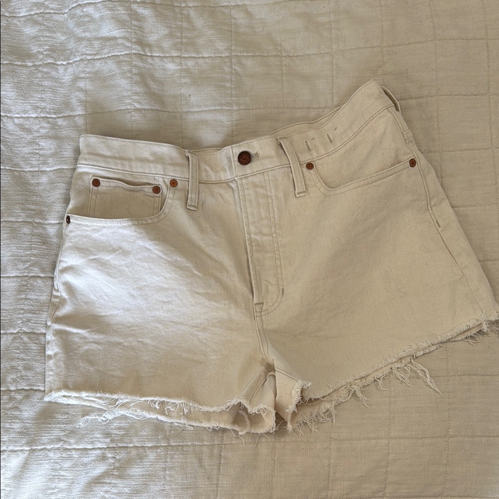 Madewell the Perfect Jean Short Women’s Cream Canvas Denim Shorts